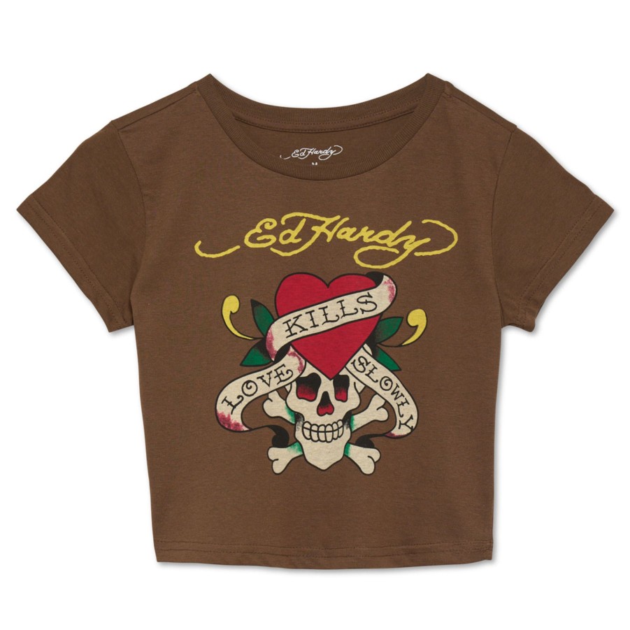 Baby Ed Hardy | Skull Rose Baby Tee Cocoa