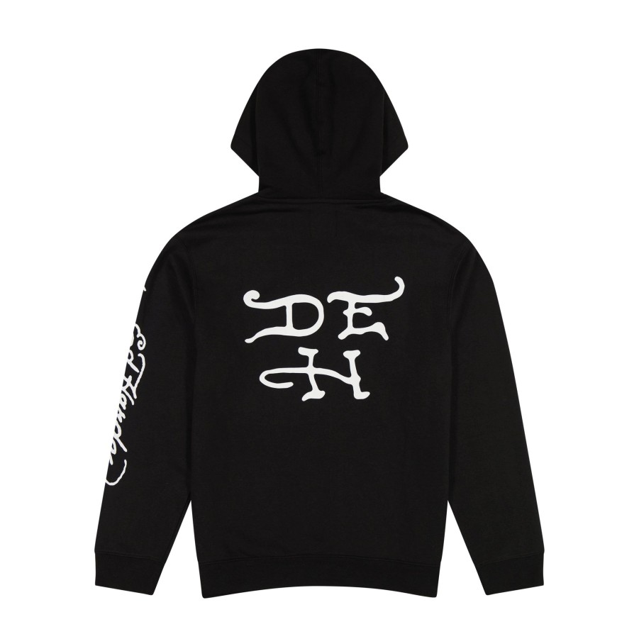 Men Ed Hardy | Tiger Panther Black Pullover Hoodie