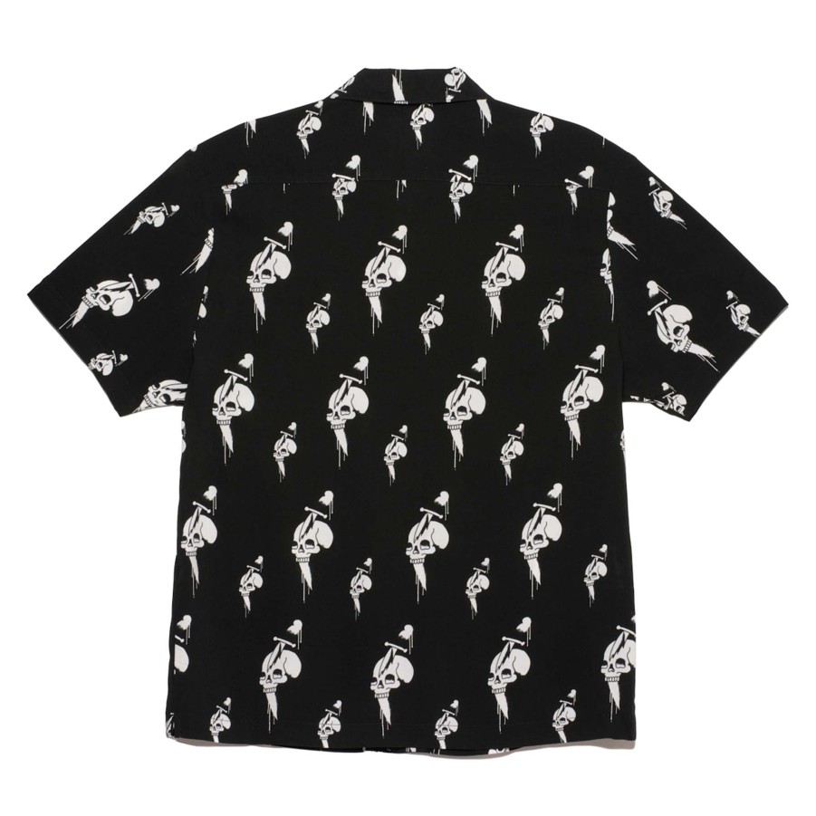 Men Ed Hardy | Dripping Skulls Camp Shirt Black