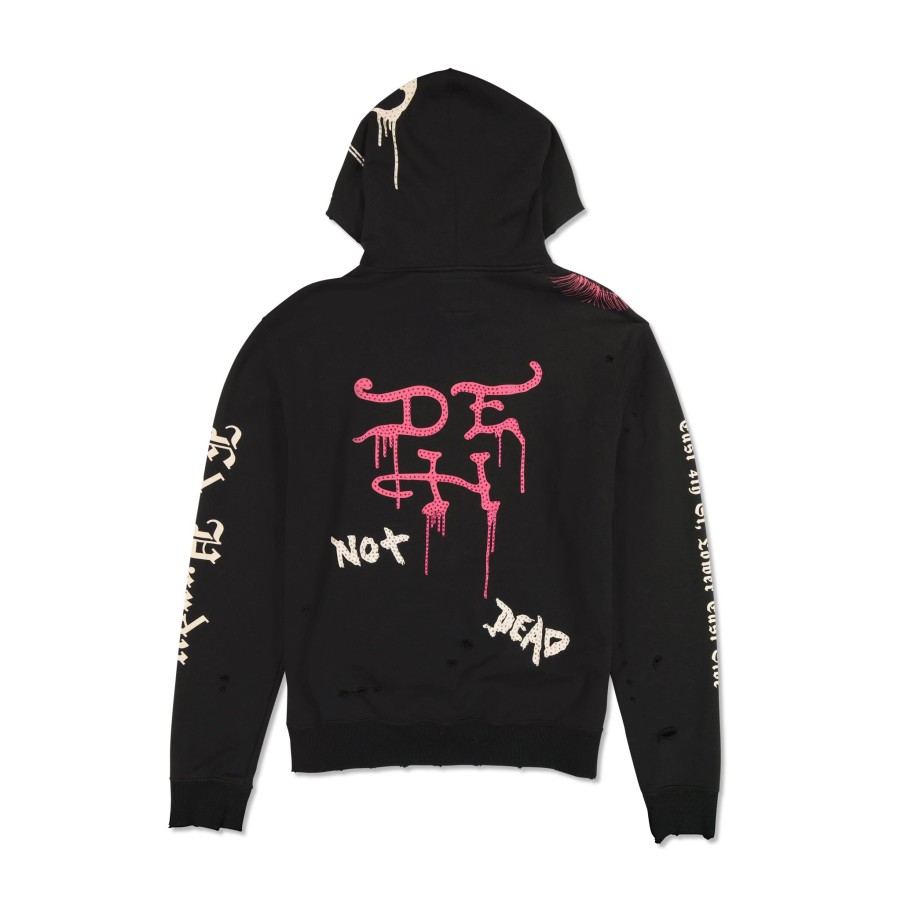 Men Ed Hardy | Destroy Skele Hoodie Black