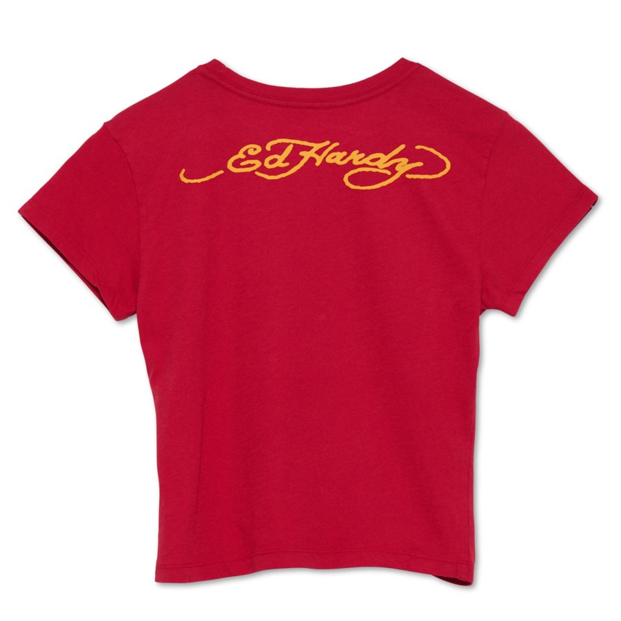 Women Ed Hardy | Eternal Love Y2K Tee Cherry