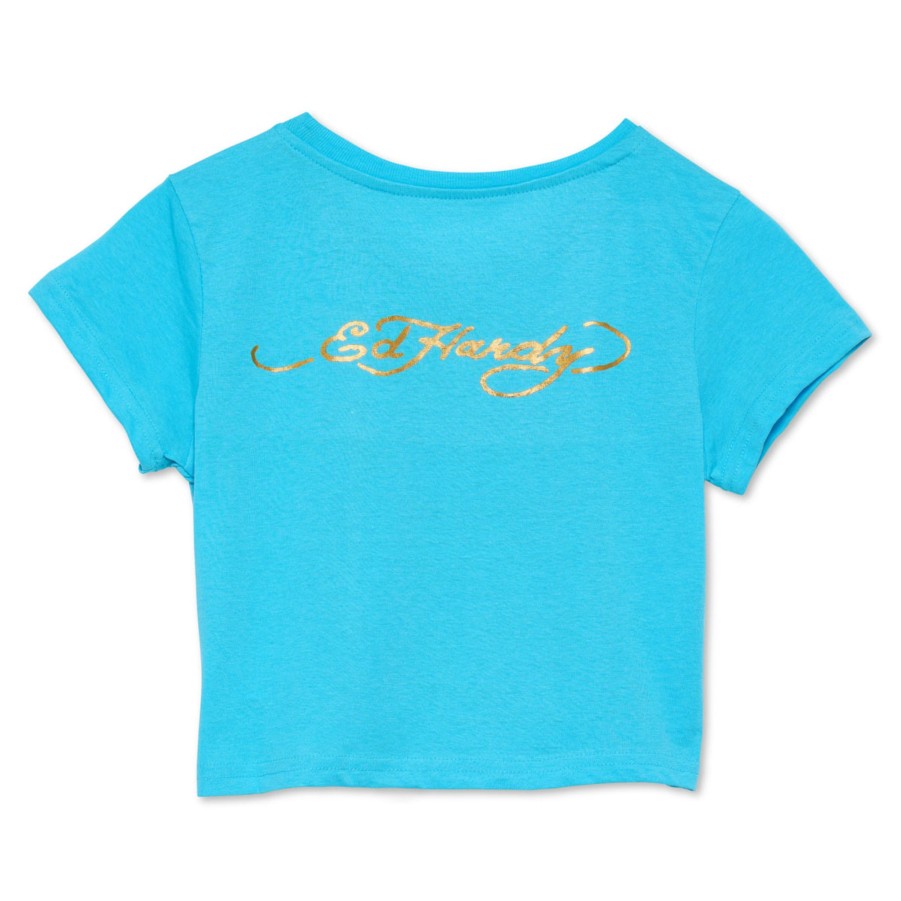 Baby Ed Hardy | Floral Tiger Baby Tee Aqua