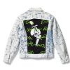 Men Ed Hardy | Skull Dagger Painted Denim Jacket White