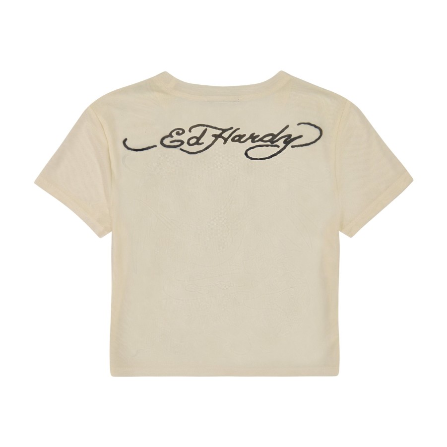 Baby Ed Hardy | Mesh Swallow Baby Tee Ivory