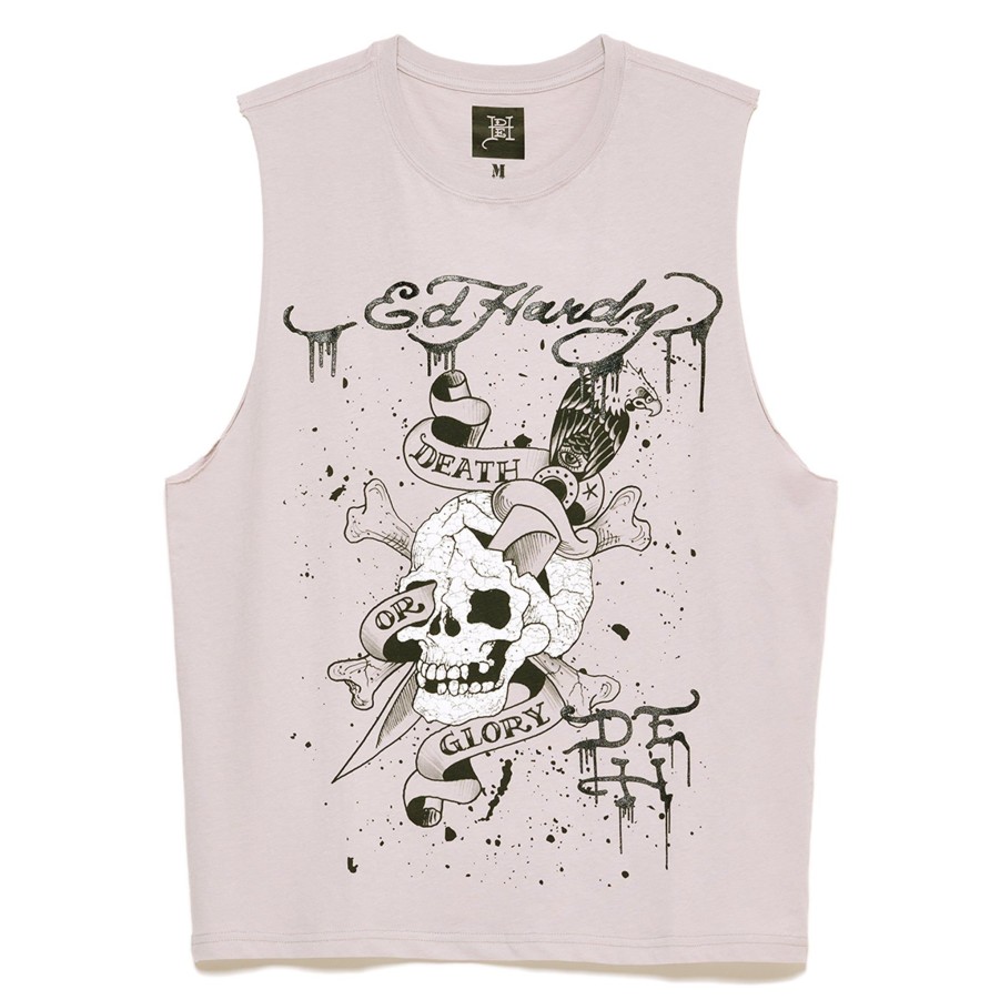 Men Ed Hardy | Dg Skull Cut Off Tee Lilac