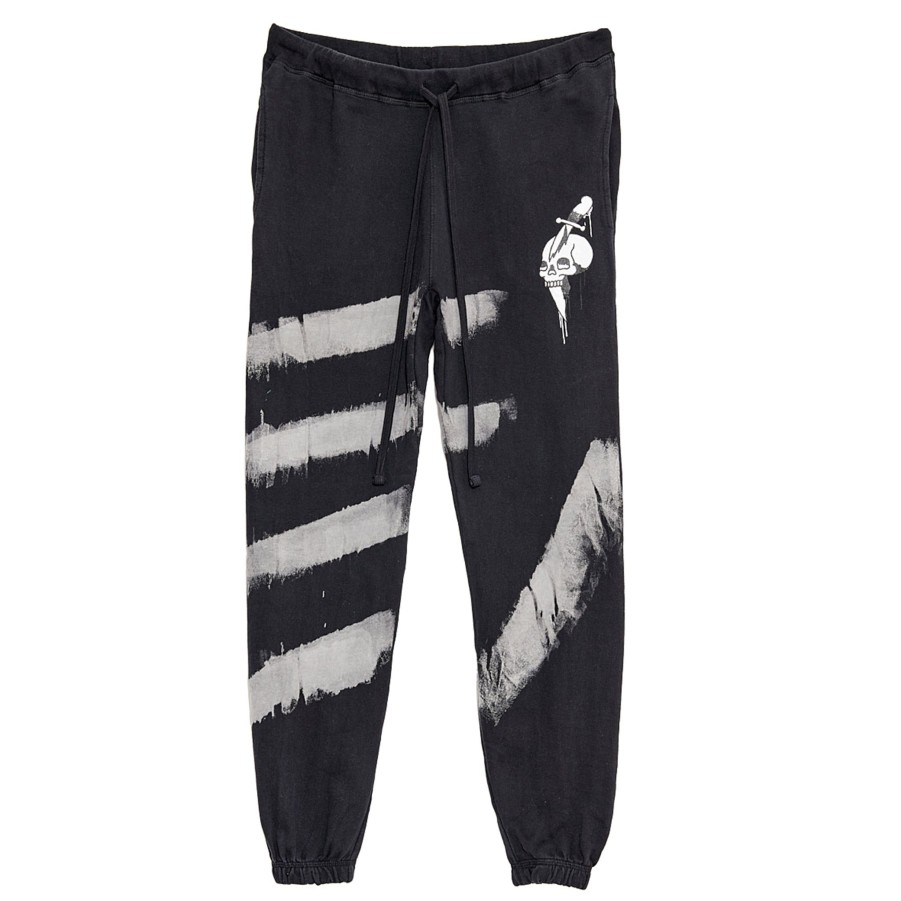 Women Ed Hardy | Dagger Skull Sweatpant Black White