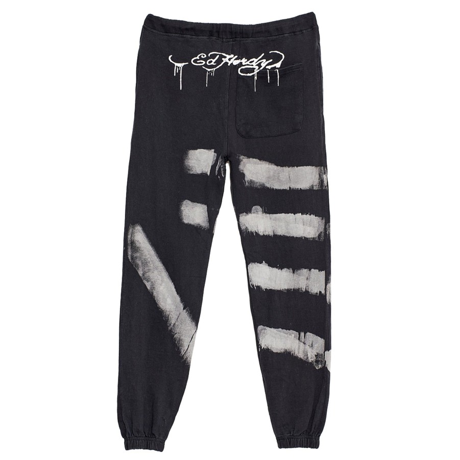 Women Ed Hardy | Dagger Skull Sweatpant Black White