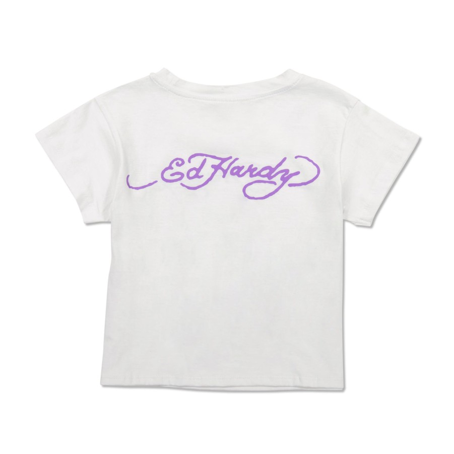 Baby Ed Hardy | Womens Koi Fish Cropped Tee White