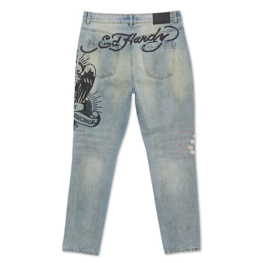 Men Ed Hardy | Eagle Slim Taper Jean Light Vintage