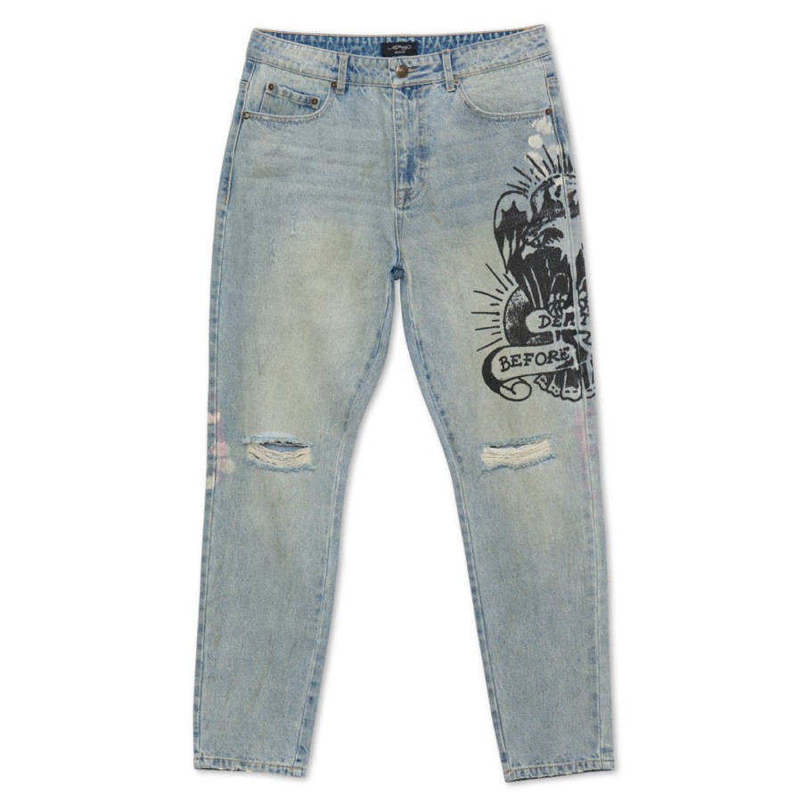 Men Ed Hardy | Eagle Slim Taper Jean Light Vintage