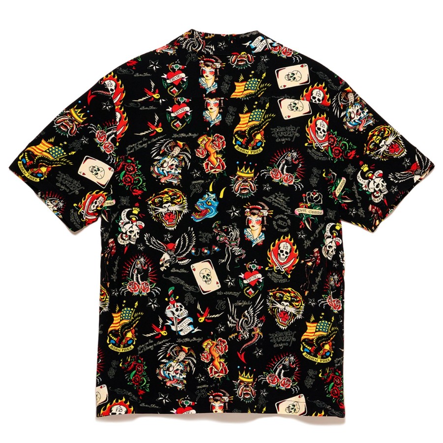 Men Ed Hardy | Flashboard Camp Shirt Black