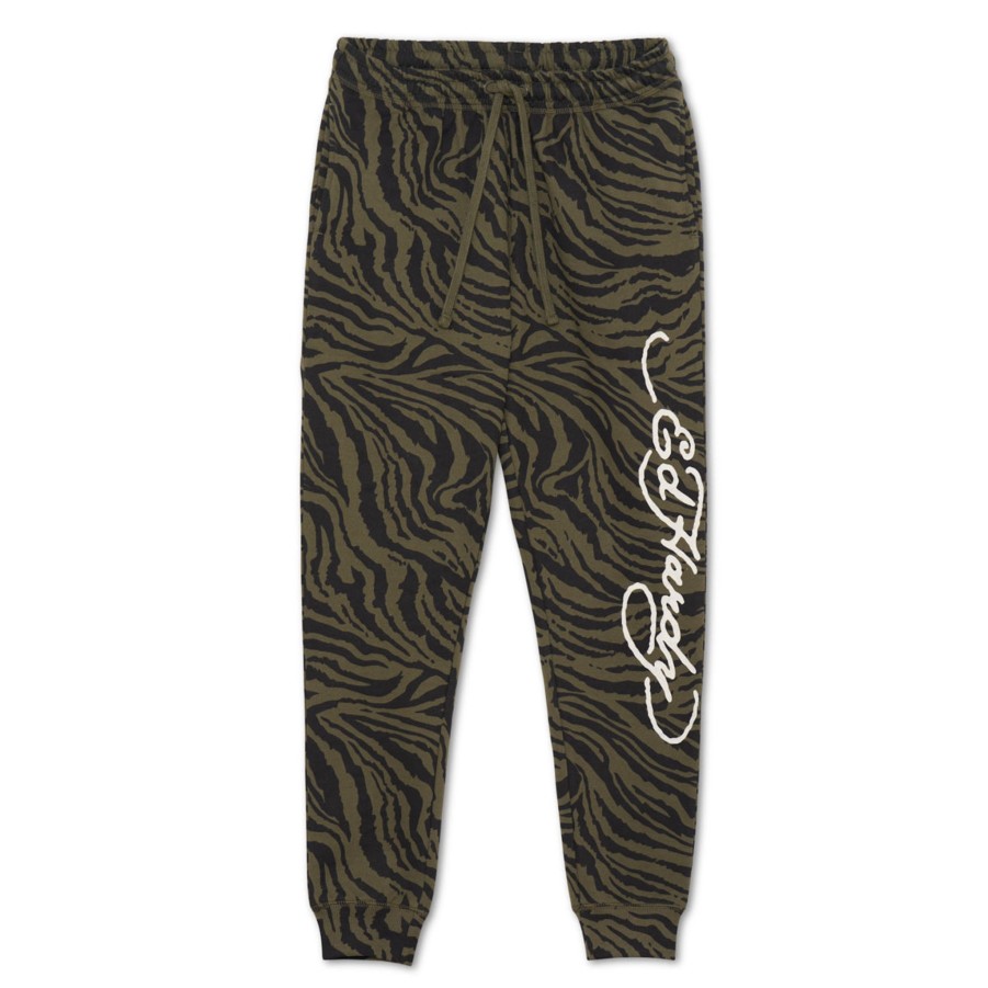 Men Ed Hardy | Dragon Zebra Camo Jogger Camo Zebra