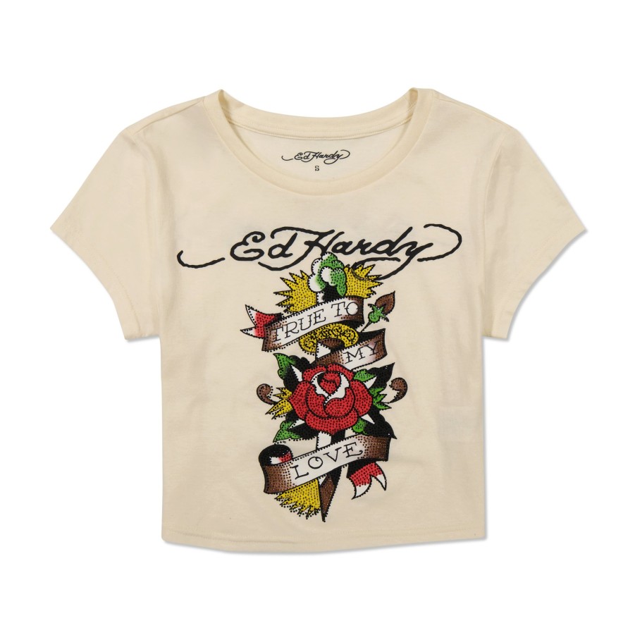 Baby Ed Hardy | Dagger Rose Baby Tee Ivory