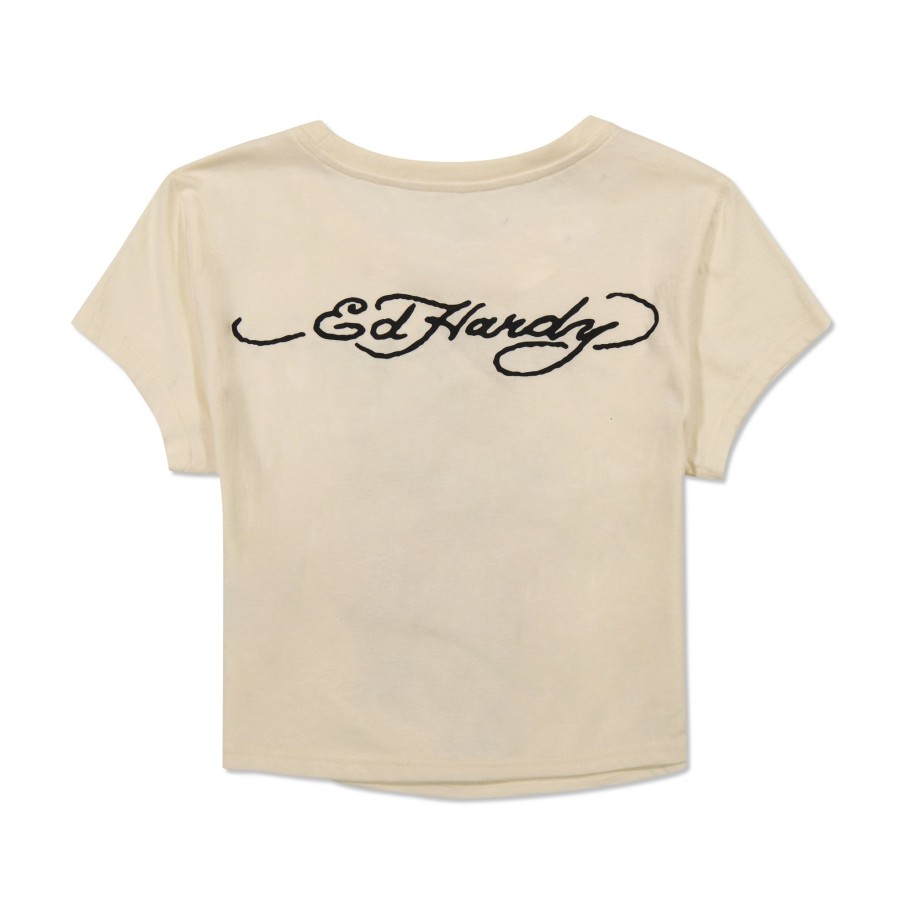 Baby Ed Hardy | Dagger Rose Baby Tee Ivory