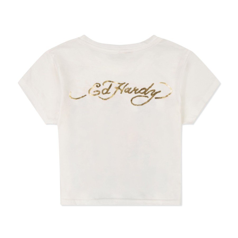 Baby Ed Hardy | Rhinestone Mary Baby Tee White