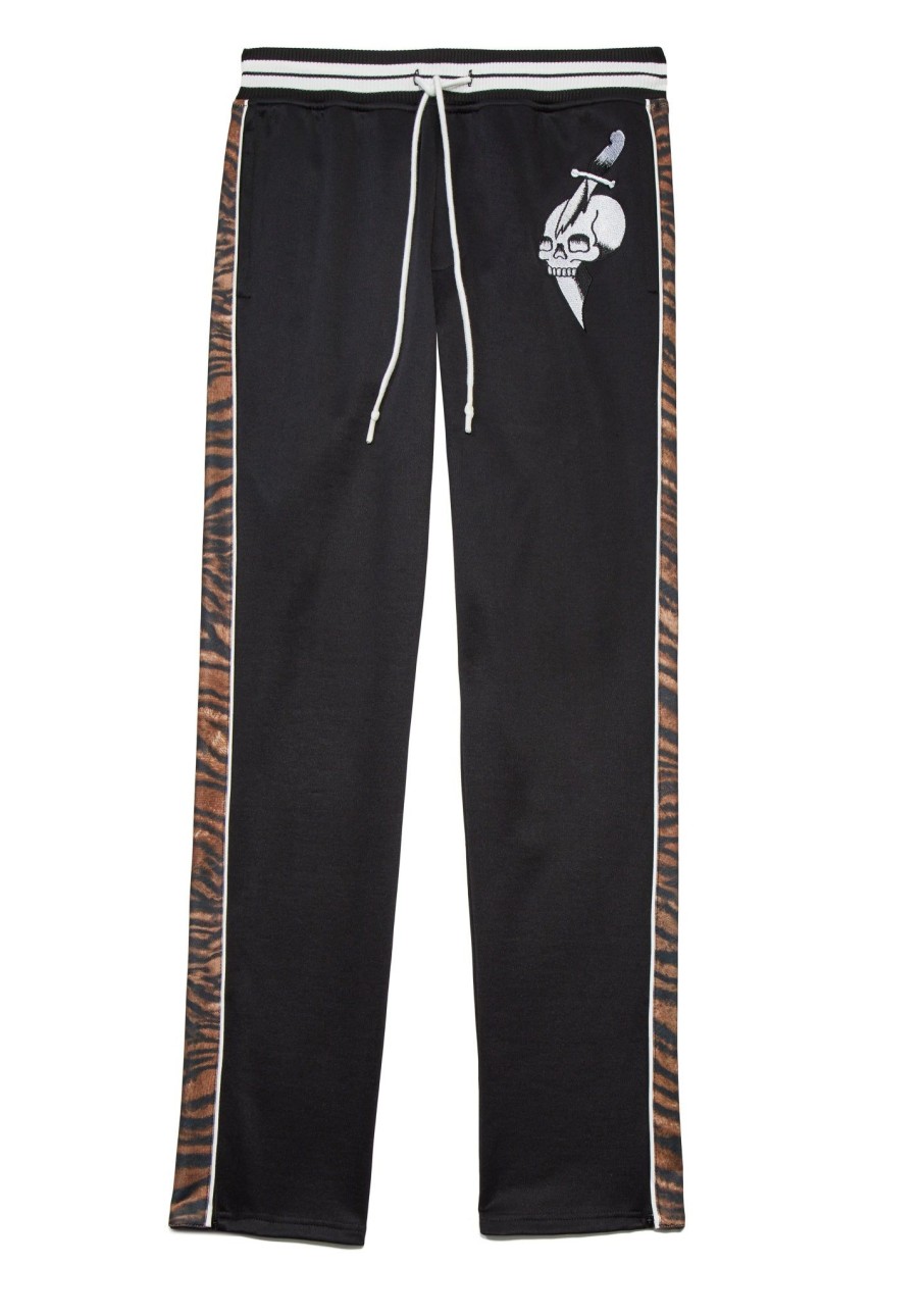 Men Ed Hardy | Slim Fit Embellished Track Pant Black