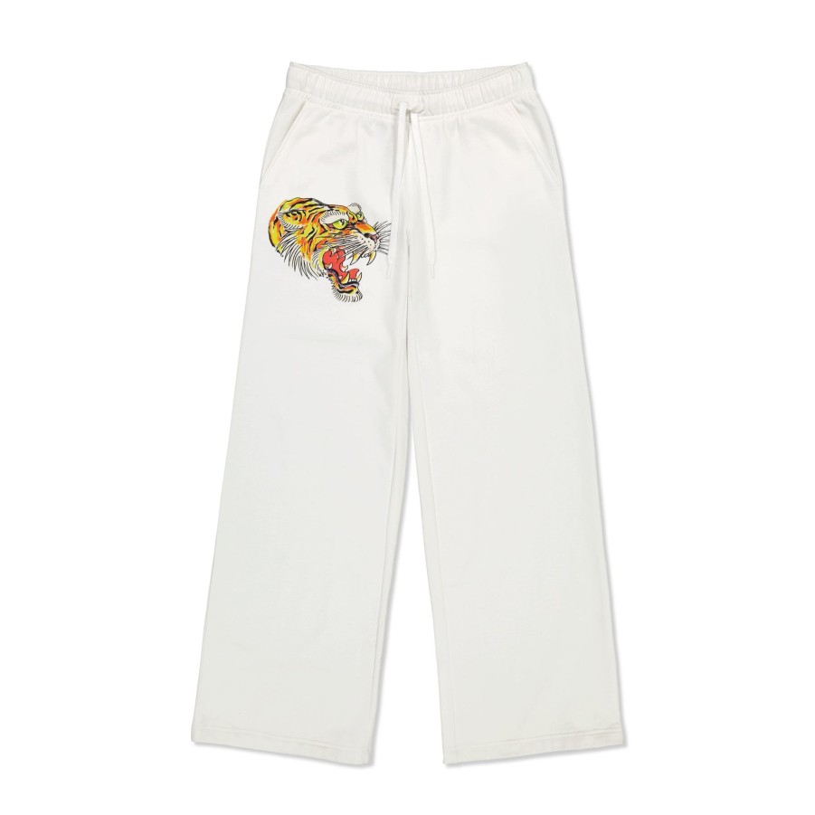 Women Ed Hardy | Tiger Fleece Sweatpant White