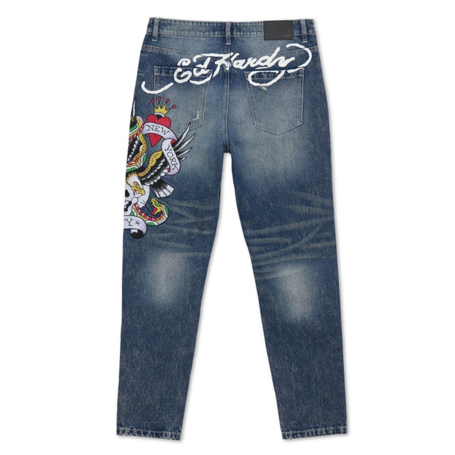 Men Ed Hardy | Nyc Skull Slim Taper Jean Medium Vintage