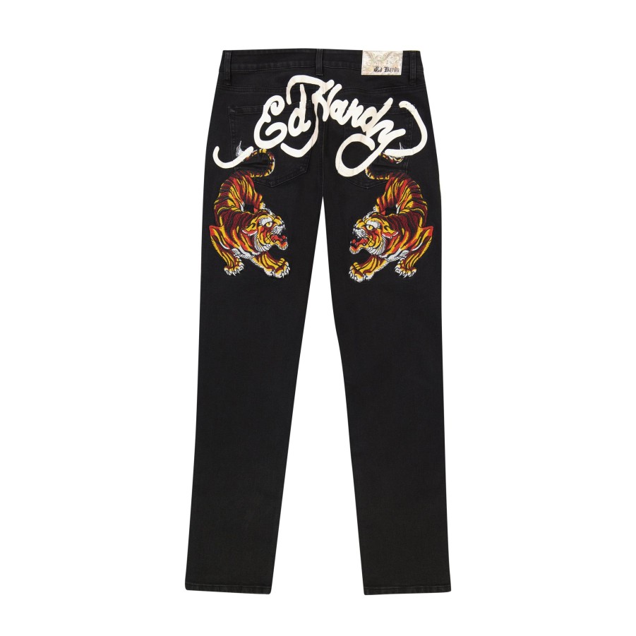 Men Ed Hardy | Crawling Tiger Slim Taper Jean Black