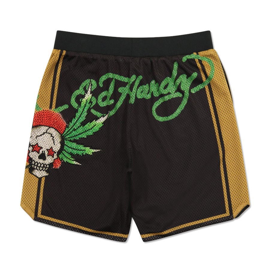 Men Ed Hardy | Weed Skull Short Black