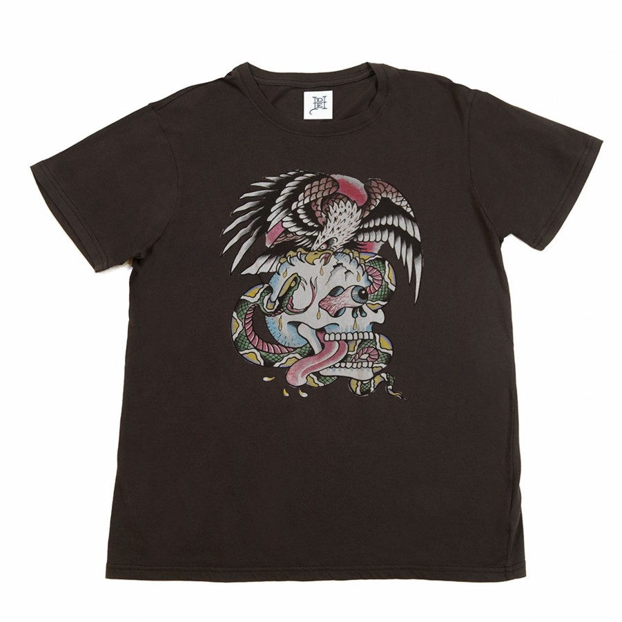 Men Ed Hardy | Battle Skull Tee Charcoal