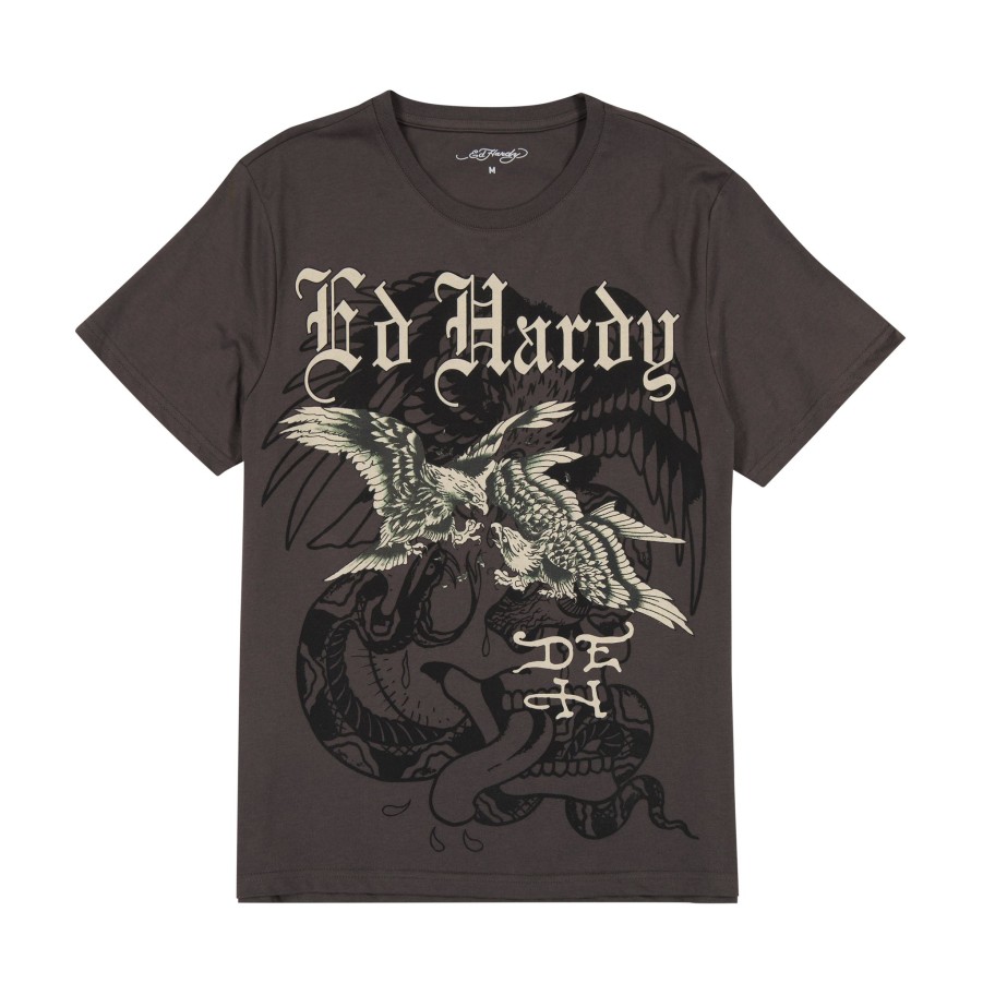 Men Ed Hardy | Eagle Battle Tee Charcoal