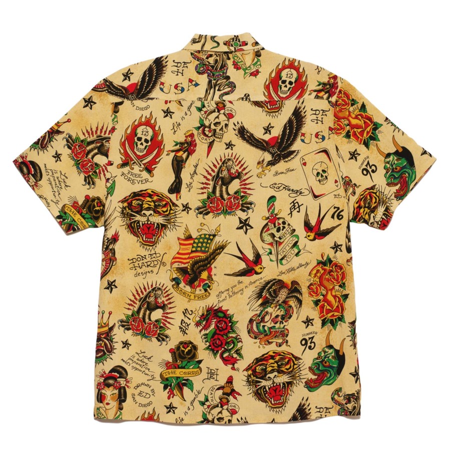 Men Ed Hardy | Flashboard Camp Shirt Flashboard Print