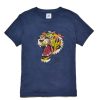 Men Ed Hardy | Tiger Head Washed T-Shirt Navy