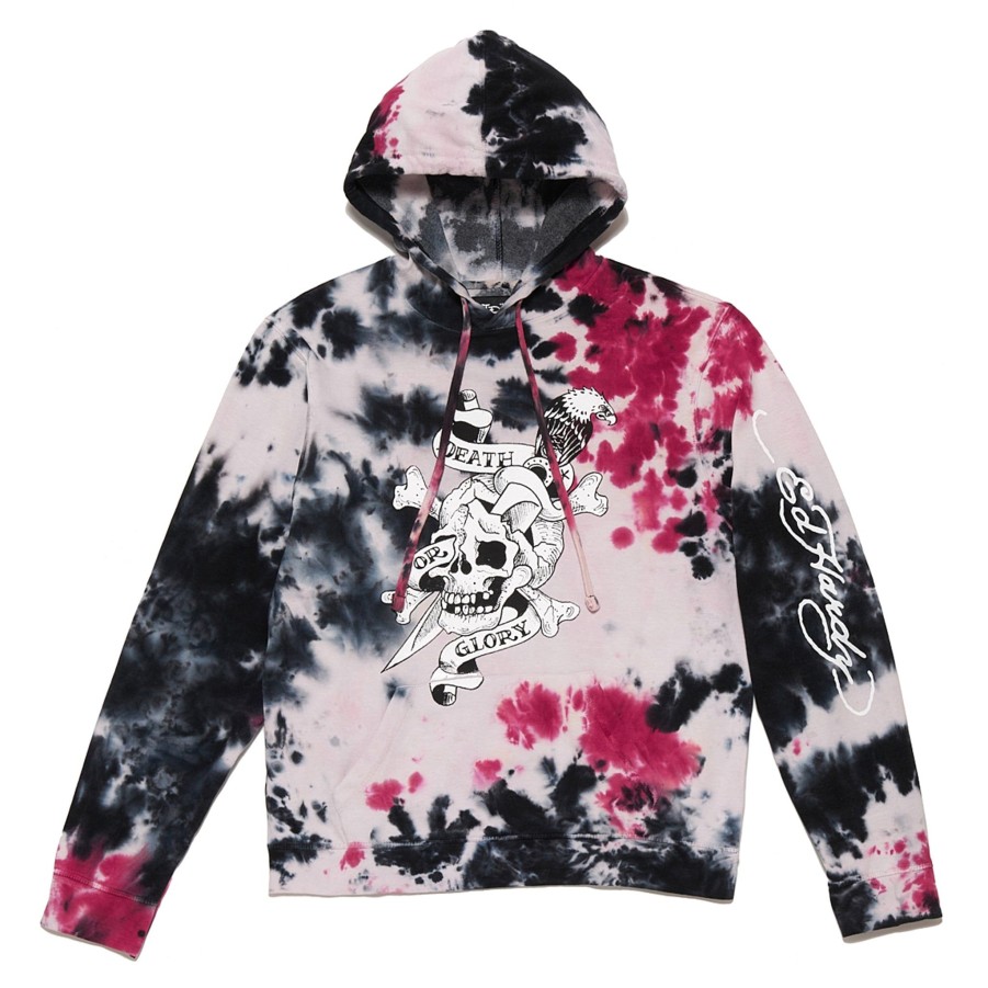 Men Ed Hardy | Tie Dye Skull Hoodie Storm