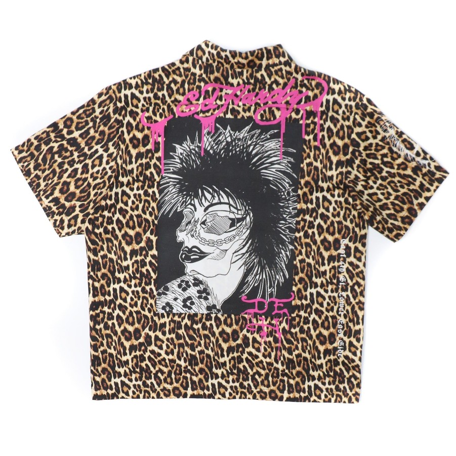 Men Ed Hardy | Punk Boxy Camp Shirt Leopard