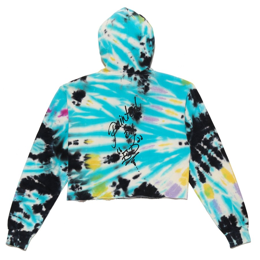 Women Ed Hardy | Womens "Nyc Skull" Cropped Fleece Hoodie Multi