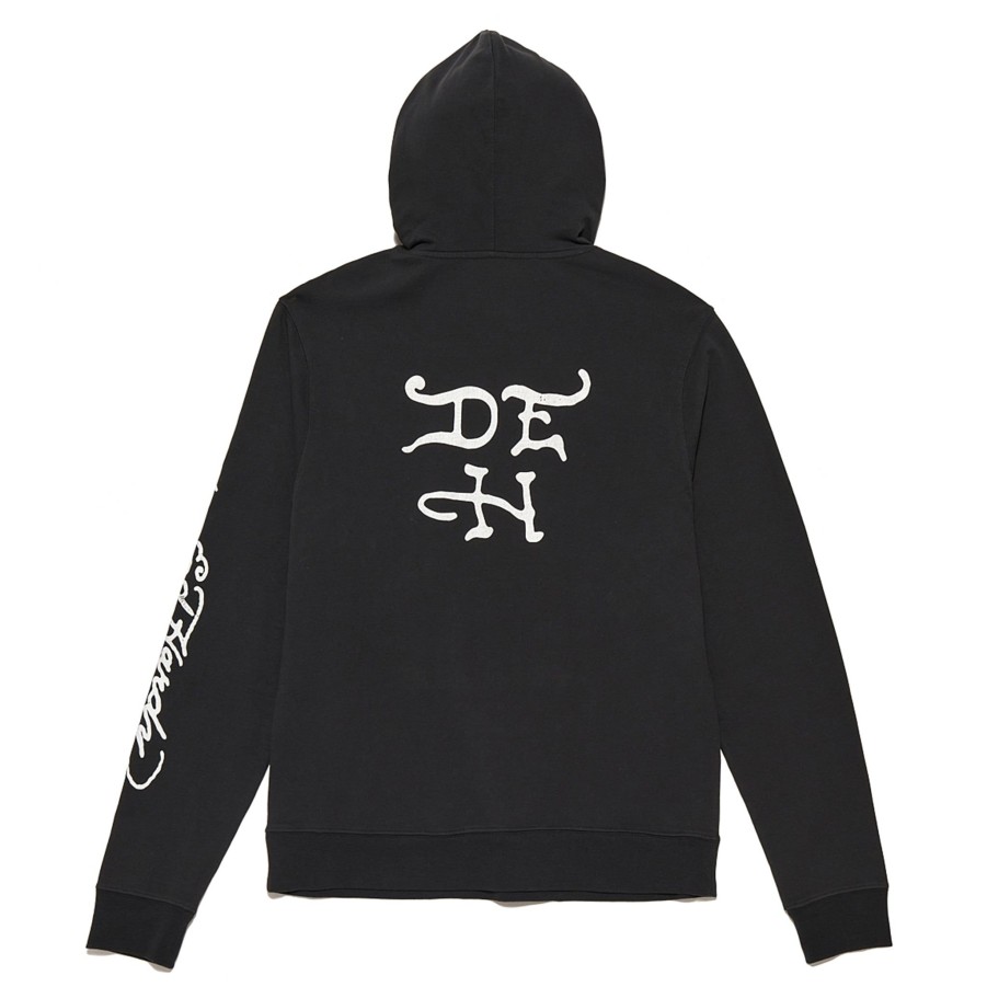 Men Ed Hardy | Puff Glitter "Punks Not Dead" Hoodie Black