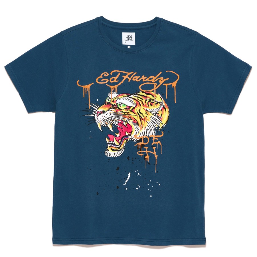 Men Ed Hardy | Screaming Tiger Tee Navy