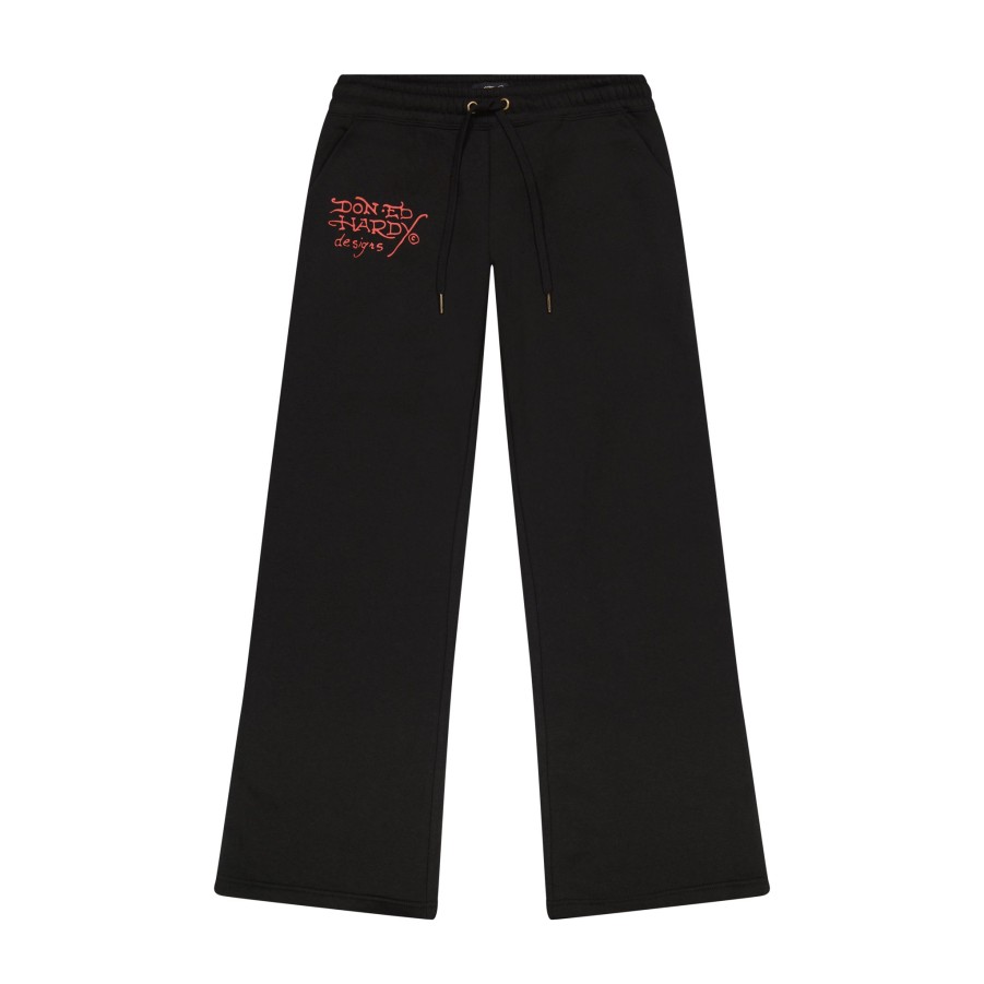 Women Ed Hardy | Lks Skull Flared Sweatpant Black