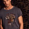 Men Ed Hardy | Tiger Head T-Shirt Blue