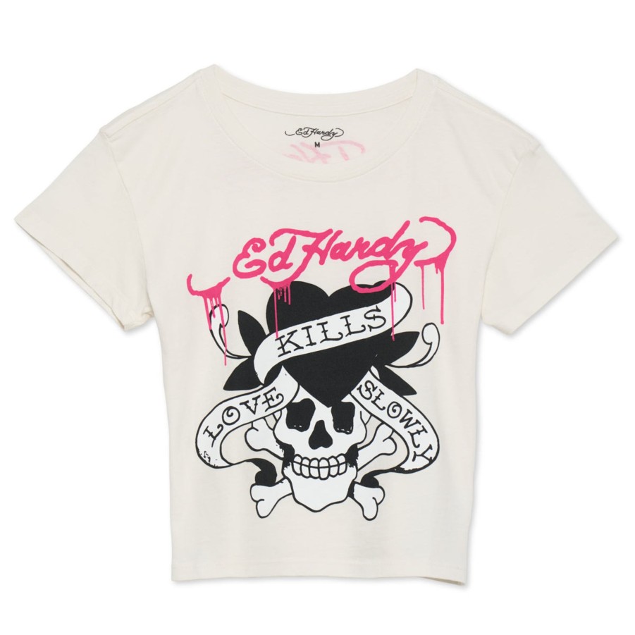 Baby Ed Hardy | Lks Skull Y2K Tee White