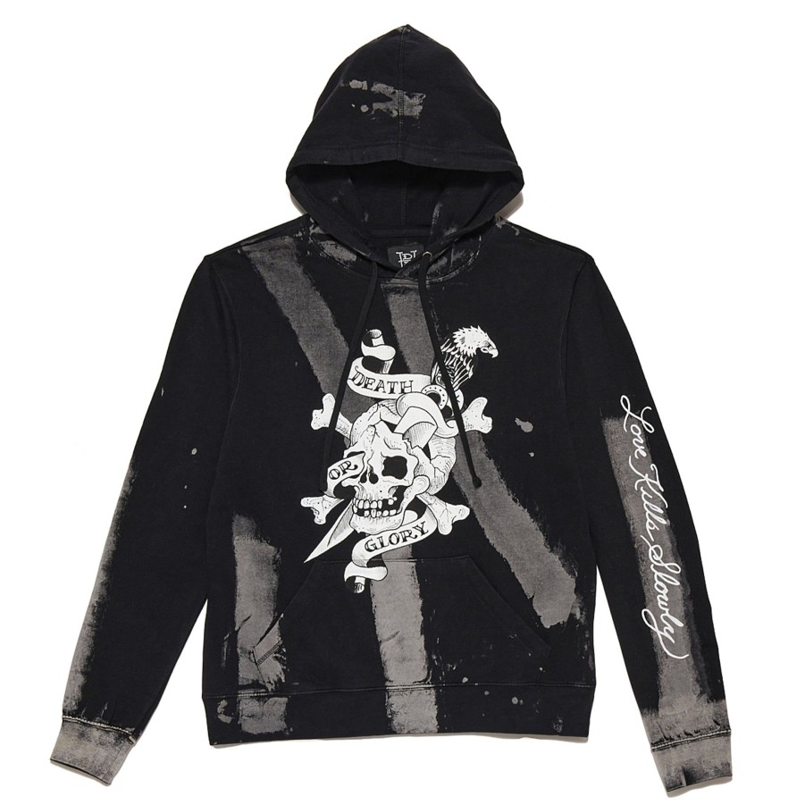 Men Ed Hardy | Death Or Glory Hoodie Black White